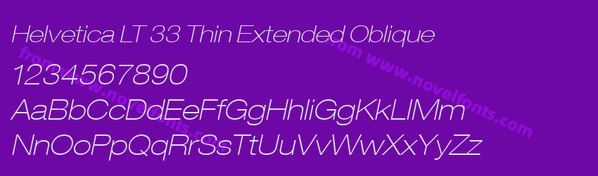 Helvetica LT 33 Thin Extended ObliquePreview