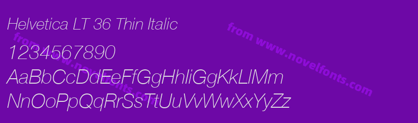 Helvetica LT 36 Thin ItalicPreview