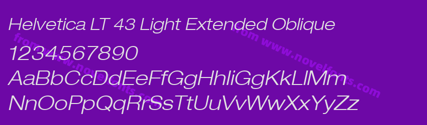 Helvetica LT 43 Light Extended ObliquePreview