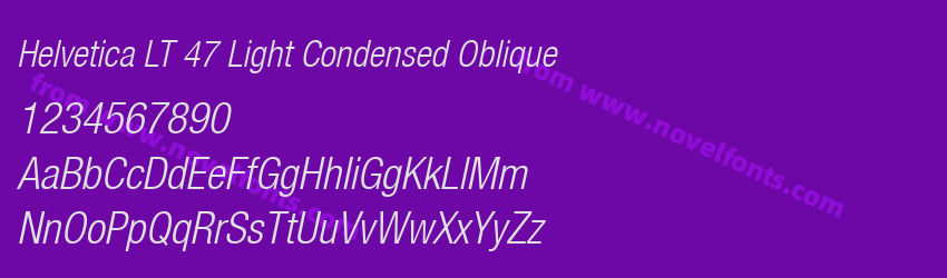 Helvetica LT 47 Light Condensed ObliquePreview