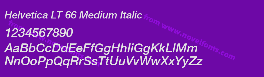 Helvetica LT 66 Medium ItalicPreview