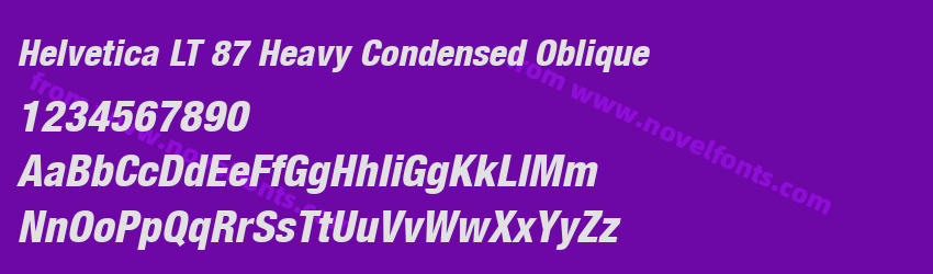 Helvetica LT 87 Heavy Condensed ObliquePreview