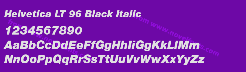 Helvetica LT 96 Black ItalicPreview