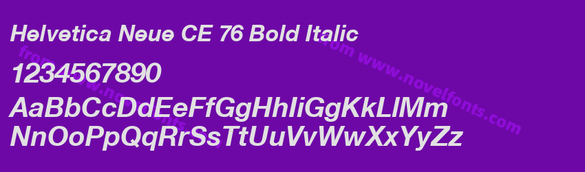 Helvetica Neue CE 76 Bold ItalicPreview