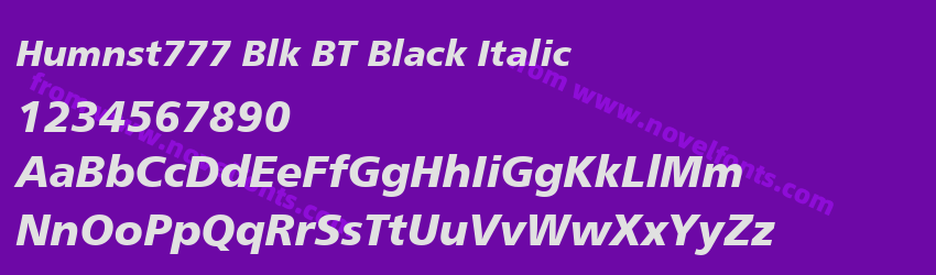 Humnst777 Blk BT Black ItalicPreview