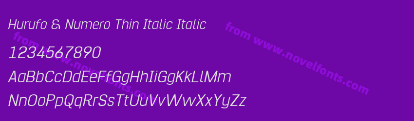 Hurufo & Numero Thin Italic ItalicPreview