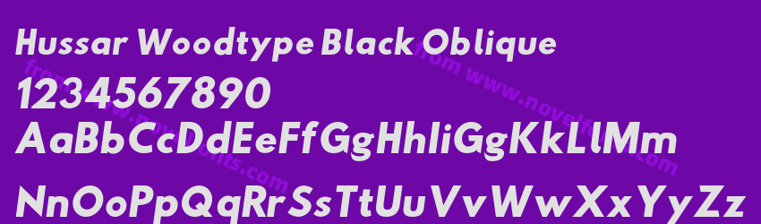 Hussar Woodtype Black ObliquePreview