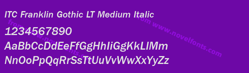 ITC Franklin Gothic LT Medium ItalicPreview