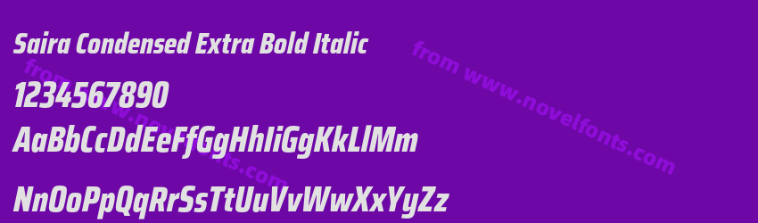 Saira Condensed Extra Bold ItalicPreview