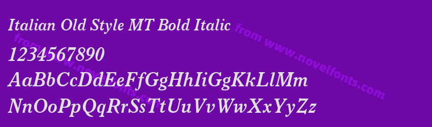 Italian Old Style MT Bold ItalicPreview