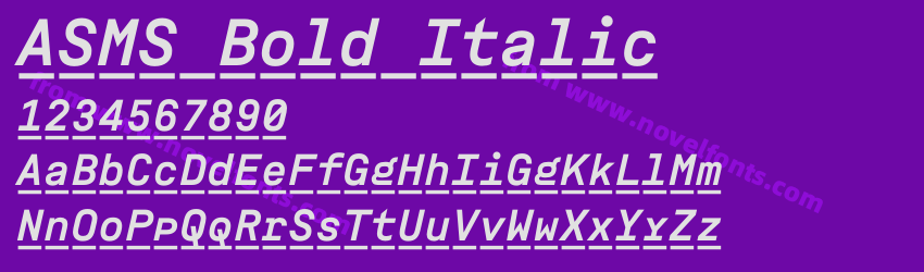 ASMS Bold ItalicPreview ASMS Bold ItalicPreview