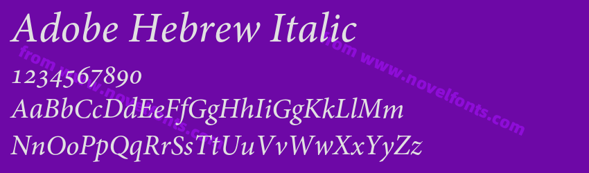 Adobe Hebrew ItalicPreview Adobe Hebrew ItalicPreview