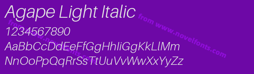 Agape Light ItalicPreview Agape Light ItalicPreview