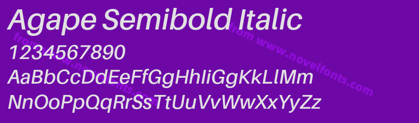 Agape Semibold ItalicPreview Agape Semibold ItalicPreview