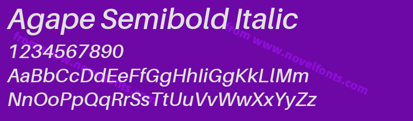 Agape Semibold ItalicPreview Agape Semibold ItalicPreview