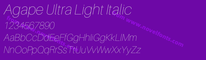 Agape Ultra Light ItalicPreview Agape Ultra Light ItalicPreview
