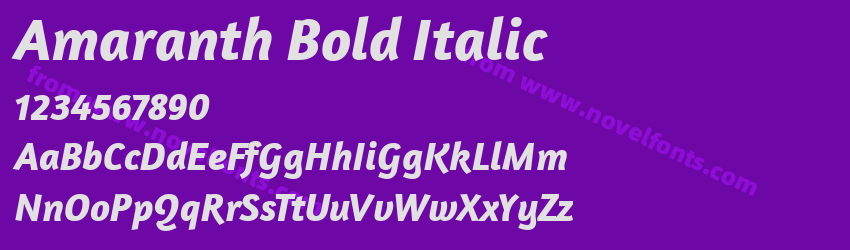 Amaranth Bold ItalicPreview