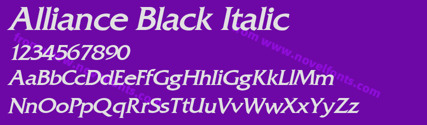 Alliance Black ItalicPreview Alliance Black ItalicPreview
