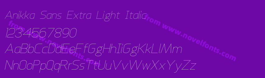 Anikka Sans Extra Light ItalicPreview Anikka Sans Extra Light ItalicPreview