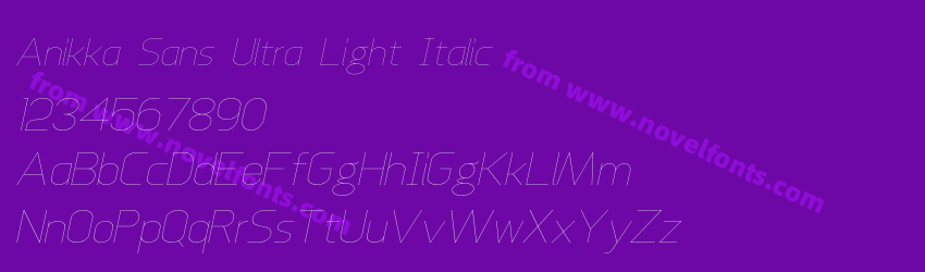 Anikka Sans Ultra Light ItalicPreview Anikka Sans Ultra Light ItalicPreview