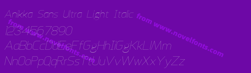 Anikka Sans Ultra Light ItalicPreview Anikka Sans Ultra Light ItalicPreview