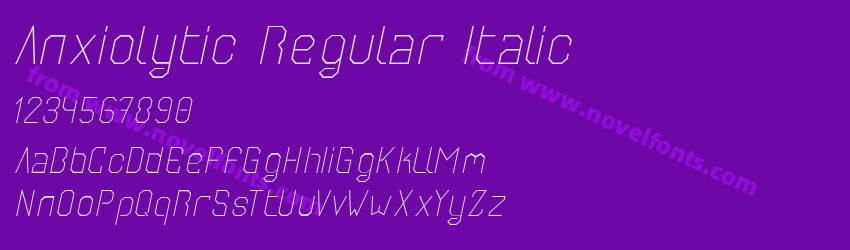 Anxiolytic Regular ItalicPreview Anxiolytic Regular ItalicPreview