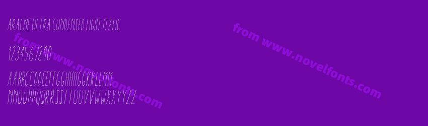 Aracne Ultra Condensed Light ItalicPreview Aracne Ultra Condensed Light ItalicPreview