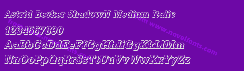 Astrid Becker ShadowN Medium ItalicPreview Astrid Becker ShadowN Medium ItalicPreview