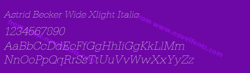 Astrid Becker Wide Xlight ItalicPreview Astrid Becker Wide Xlight ItalicPreview