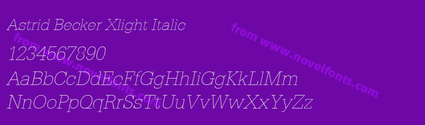 Astrid Becker Xlight ItalicPreview Astrid Becker Xlight ItalicPreview