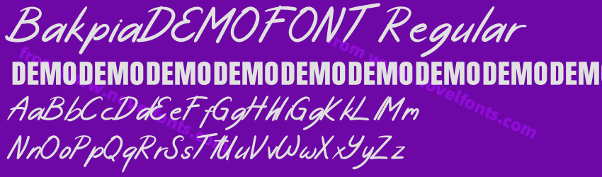BakpiaDEMOFONT RegularPreview BakpiaDEMOFONT RegularPreview