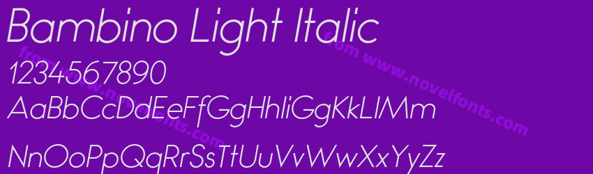 Bambino Light ItalicPreview Bambino Light ItalicPreview