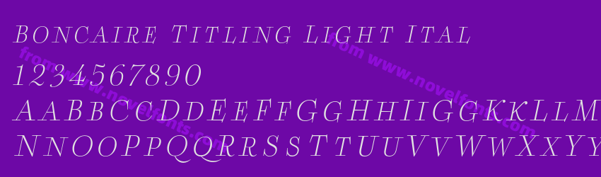 Boncaire Titling Light ItalPreview Boncaire Titling Light ItalPreview