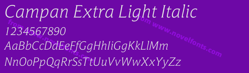 Campan Extra Light ItalicPreview Campan Extra Light ItalicPreview