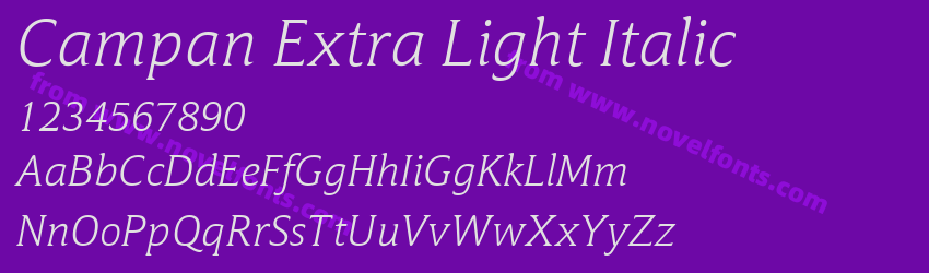 Campan Extra Light ItalicPreview Campan Extra Light ItalicPreview