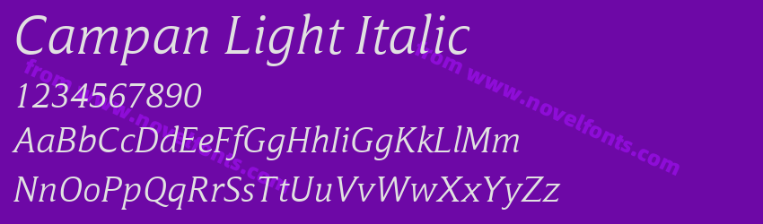 Campan Light ItalicPreview Campan Light ItalicPreview