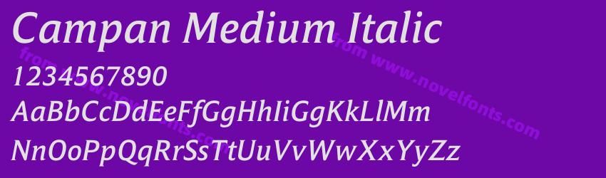 Campan Medium ItalicPreview Campan Medium ItalicPreview