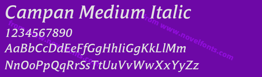 Campan Medium ItalicPreview Campan Medium ItalicPreview