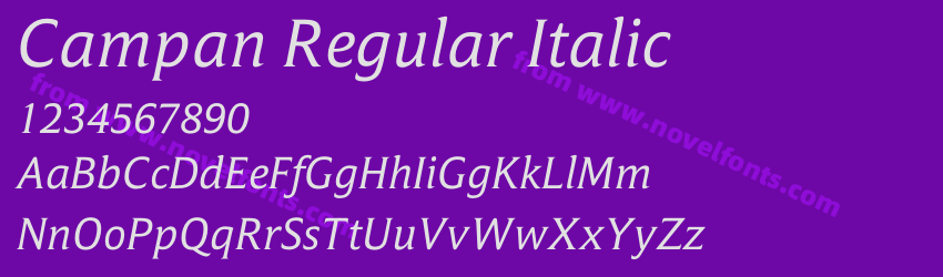 Campan Regular ItalicPreview Campan Regular ItalicPreview