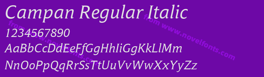 Campan Regular ItalicPreview Campan Regular ItalicPreview