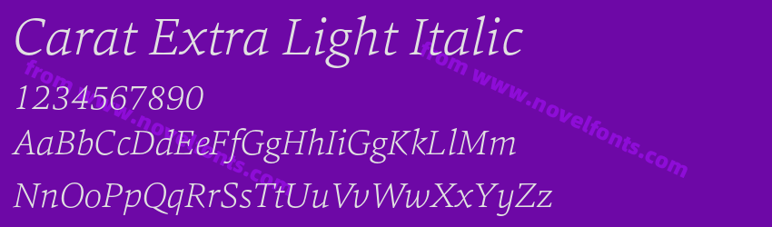 Carat Extra Light ItalicPreview Carat Extra Light ItalicPreview