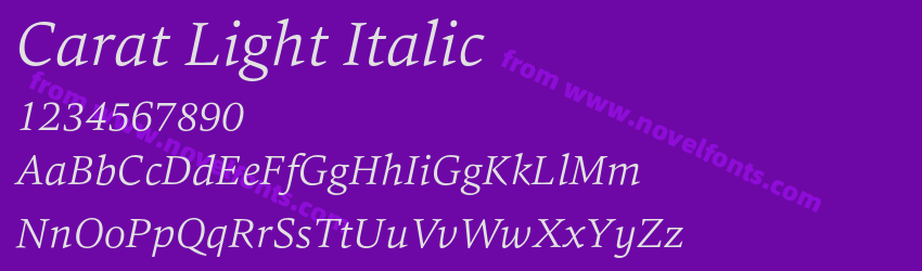 Carat Light ItalicPreview Carat Light ItalicPreview