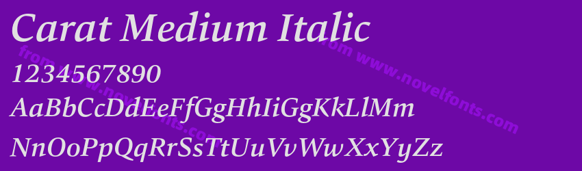Carat Medium ItalicPreview Carat Medium ItalicPreview