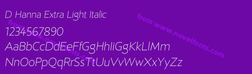 D Hanna Extra Light ItalicPreview D Hanna Extra Light ItalicPreview