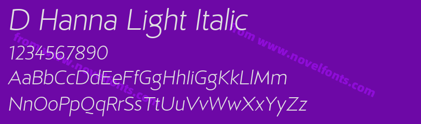 D Hanna Light ItalicPreview D Hanna Light ItalicPreview