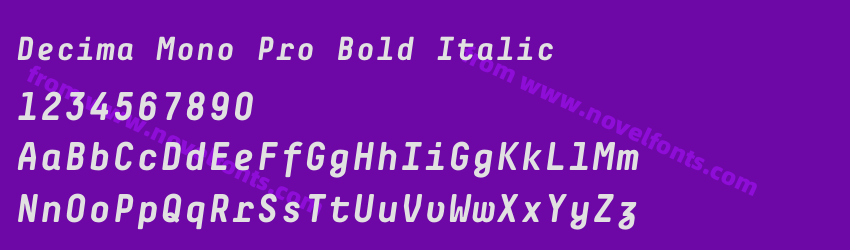 Decima Mono Pro Bold ItalicPreview Decima Mono Pro Bold ItalicPreview