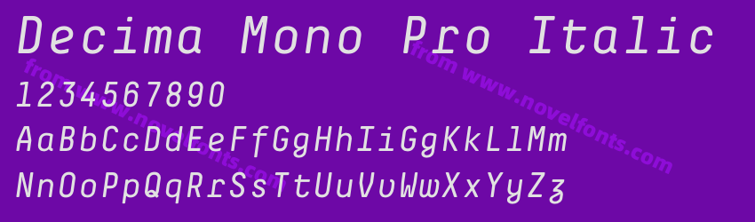 Decima Mono Pro ItalicPreview Decima Mono Pro ItalicPreview