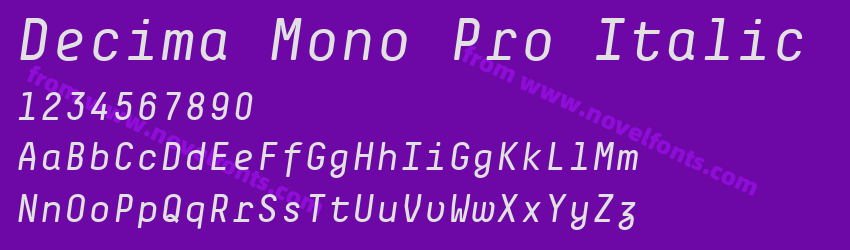 Decima Mono Pro ItalicPreview Decima Mono Pro ItalicPreview