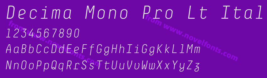 Decima Mono Pro Lt ItalicPreview Decima Mono Pro Lt ItalicPreview