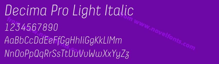 Decima Pro Light ItalicPreview Decima Pro Light ItalicPreview